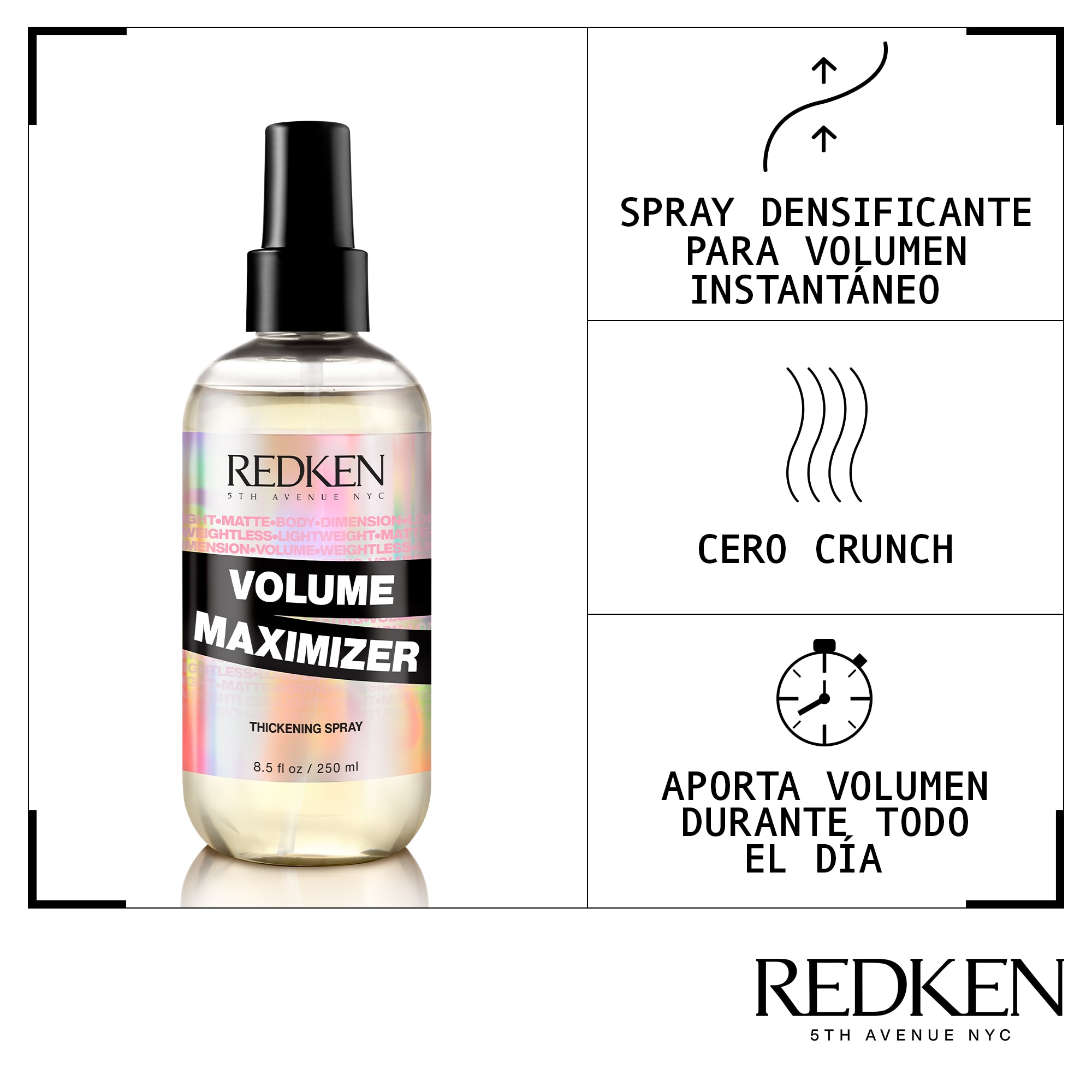 SPRAY DENSIFICANTE LIGERO PARA DAR VOLUMEN AL CABELLO